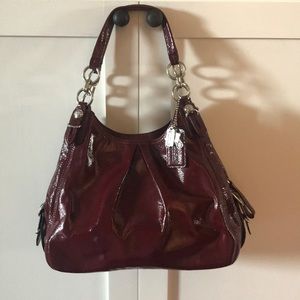 COACH Mia Maggie hobo bag cranberry patent leather